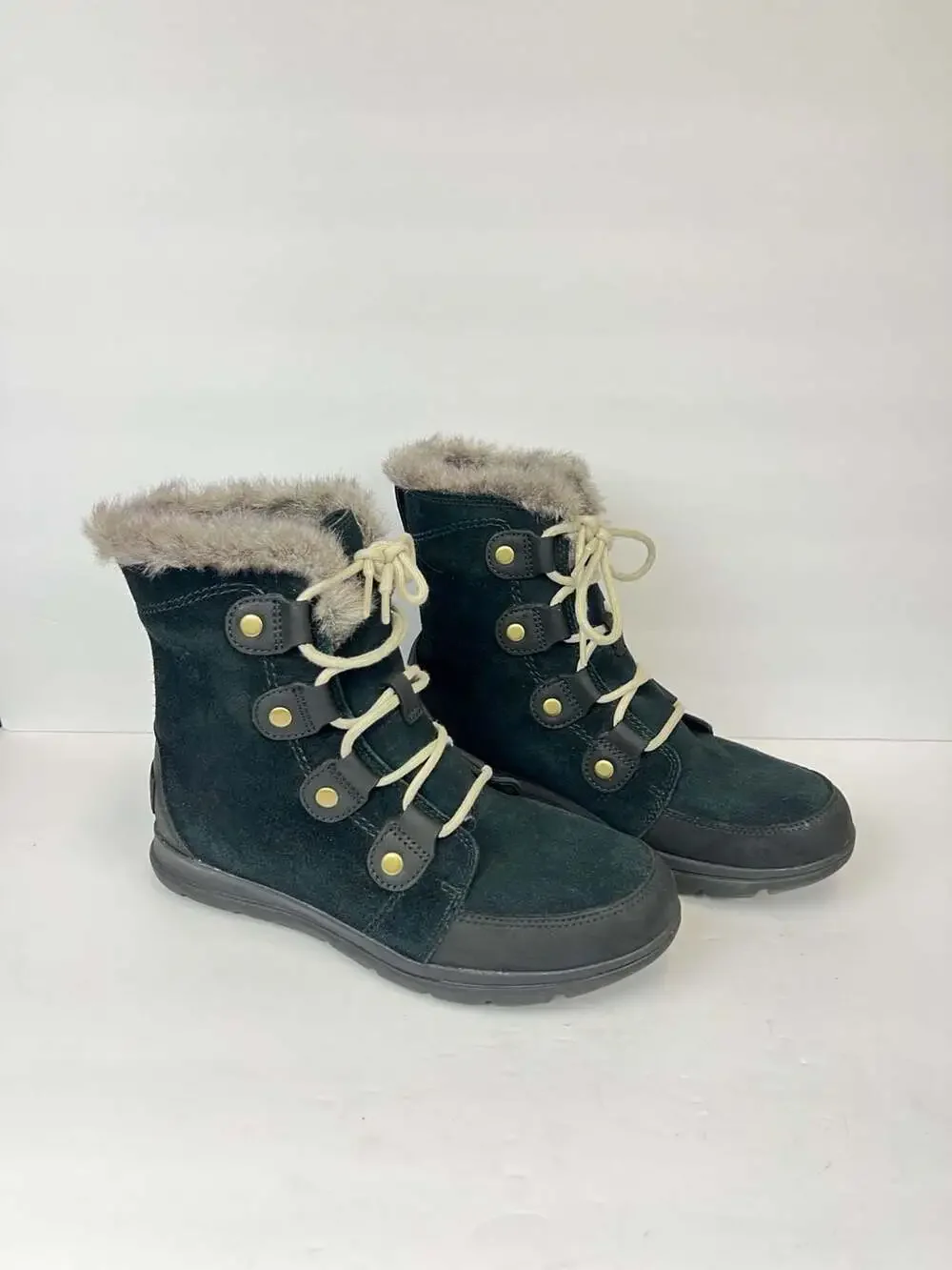 Sorel Women's Explorer Joan Waterproof Suede Winter Boots Black